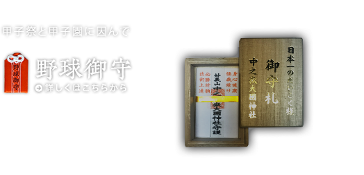 ケガ除・健康御守り / 未来をになう子供達が、ケガなく元気に野球が出来ますように、甲子祭にて特別にお祓い祈祷した御守です。